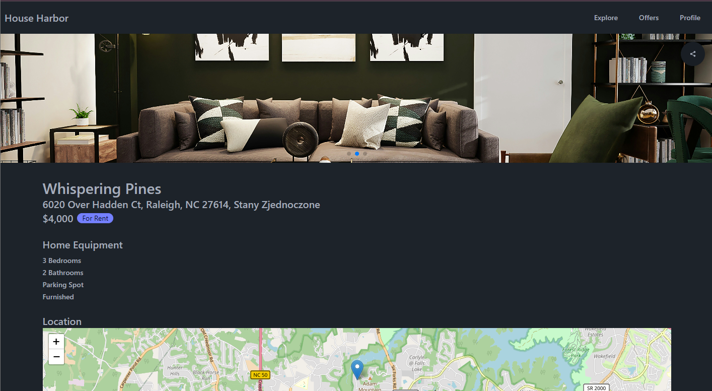 House Harbor landing page